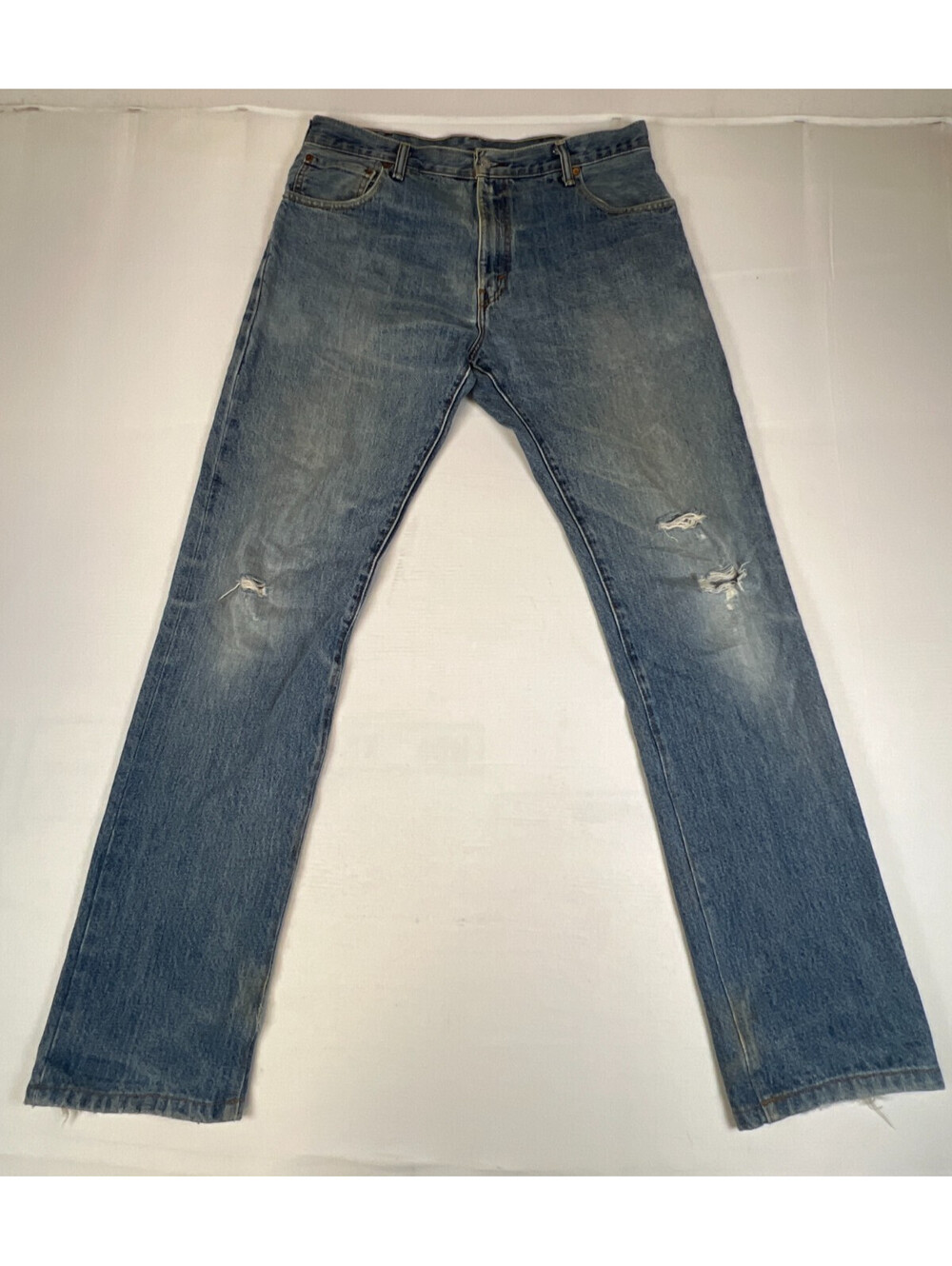 Levi's Men Size 36x34 517 Boot Cut Blue Denim Jeans Distressed